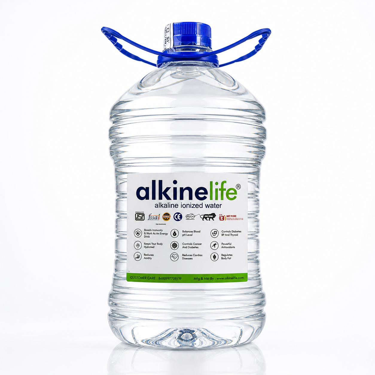 Alkaline ionized Water 5000 ML Classic (pH 8+) Bottle-2 Piece
